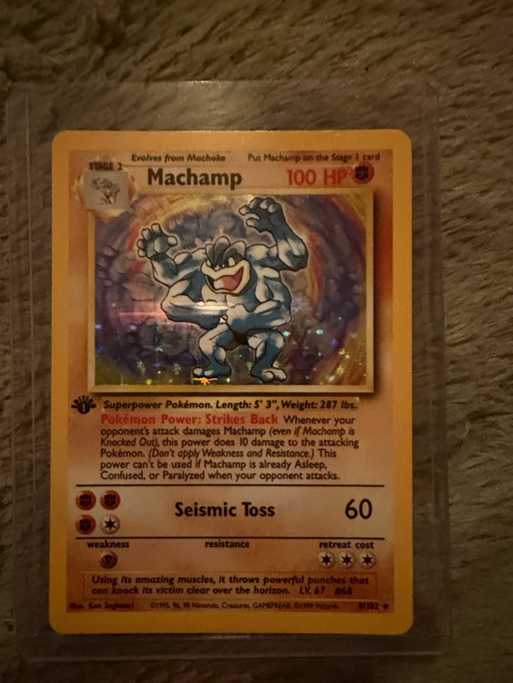 Machamp Holographic Trading Card - 1st Edition Pokémon